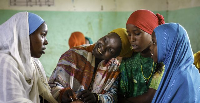 Girl students discuss their issues at a Girl's Club meeting at Oda Aneso Primary School. Photo: Alternative Basic Education Center