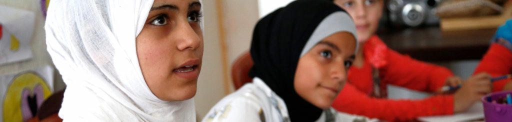 Syrian girls at a community centre in Lebanon. Photo: Russell Watkins/DfID