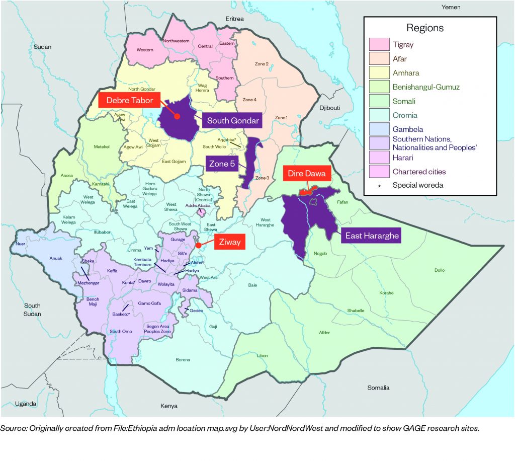 Map Of Ethiopia Regions And Woredas