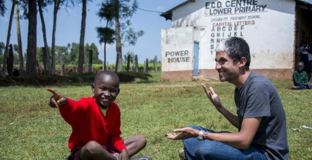 British volunteer Asher Woodman-Worrel works with a rural deaf community in Nandi county, Kenya, teaching sign language. Photo: International Citizen Service