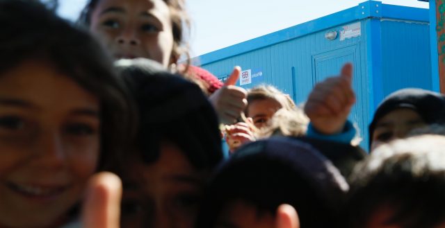 Syrian children at a 'Makani' (MySpace) centre supported in the Azraq refugee camp in northern Jordan. Photo: Russell Watkins/DfID