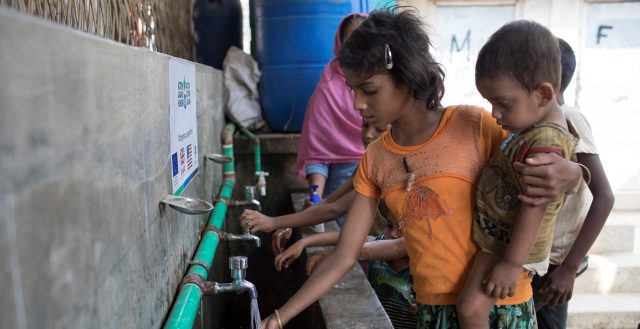 Refugee children at the ACF Emergency Operations Center in Kutupalong. Photo: European Union