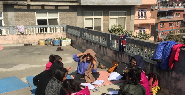 Focus group discussion with adolescents working in the adult entertainment sector in Nepal. Photo: Fiona Samuels